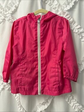 Girls' Hot Pink Hooded Windbreaker Jacket